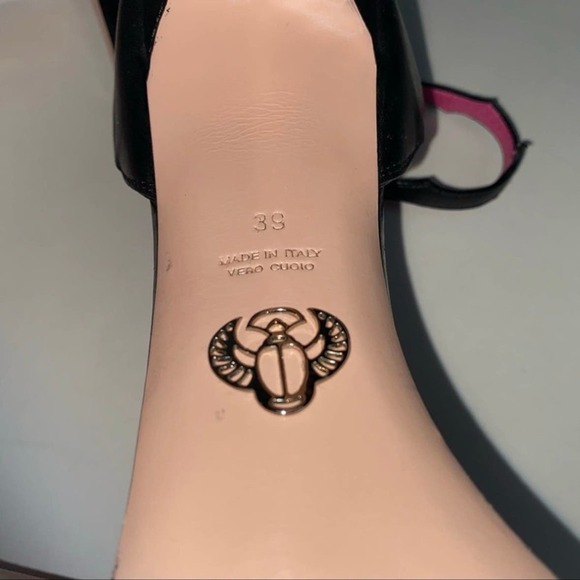 Oscar Tiye Black Strappy Leather Heels RARE EU 39 US 8.5 - Picture 9 of 10